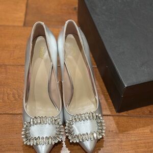 Baldi Chic Silver Heels with Crystal Accent